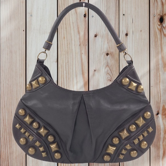 Burberry Alverton Leather Studded Hobo Bag NWT - Picture 2 of 8